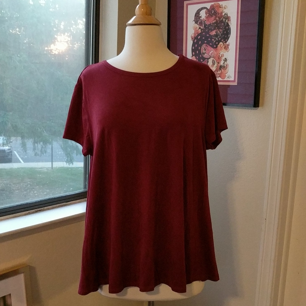 Maroon Suede Blouse
